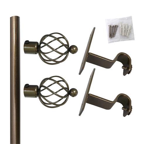 Set simple barra cortina 250 cm bronce 19mm 2